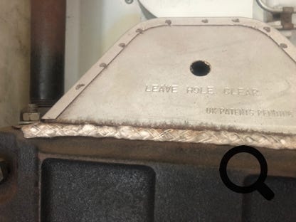 Ceramic fibre seal 1 on Potterton Netaheat.