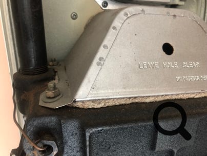 Asbestos seal 1 on Potterton Netaheat