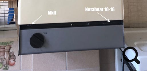 Potterton Netaheat controls panel illustrating details of model
